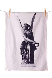 Angel Statuette Cotton Tea Towel