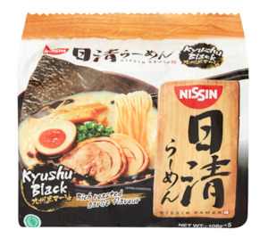 Commission-based wholesaling: Noodle Black Roasted Garlic Ramen Nissin Kyushu 5x 106g