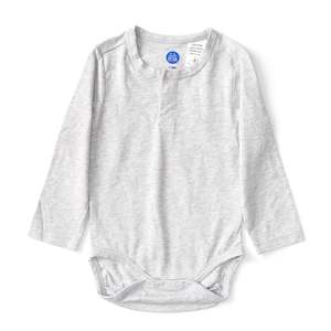 Bamboo & Organic Cotton Baby Bodysuit - Light Grey Marle