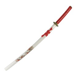 Sporting equipment: STAINLESS STEEL KATANA. WHITE/KOI