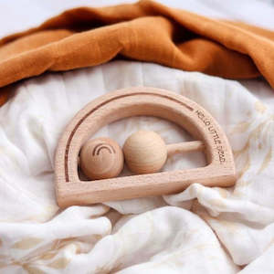 Homewares: Beechwood Rainbow Rattle - Full Circle Eco