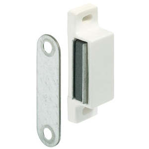 Castors And Locks: Magnetic  Cupboard catch 6Kg white (single)