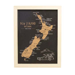 Moana Road - A4 New Zealand Cork Map