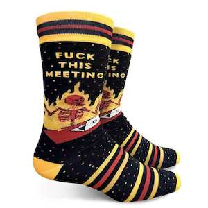 Fuck This Meeting Men's Socks