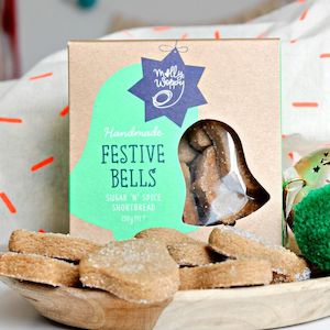 Molly Woppy Shortbread Festive Bells Box 130g