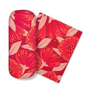 Internet only: Bright Botanical Red Pohutukawa Glasses Case