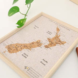 New Zealand Travel Map Pin Board - Medium