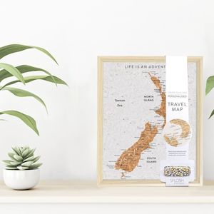 New Zealand Desk Travel Map - Pin Board