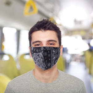 Triple Layer Cloth Face Mask - Designer Black