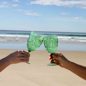 Picnic Wine Glasses - Green Spring