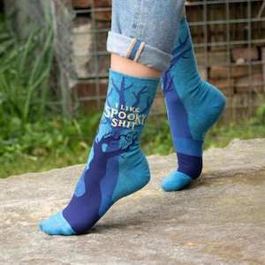 Blue Q Socks - Women's Crew - I Like Spooky Shit