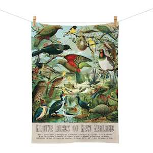 NZ Native Birds Tea Towel