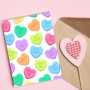 Greeting Card - Candy Hearts