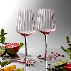 Internet only: Esme 4pk Wine Glass - Blush Pink