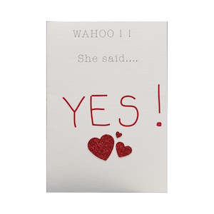 NZ MADE Engagement Card - Wahoo She Said Yes!!