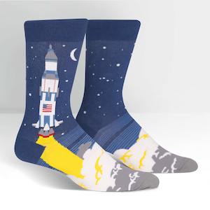 Sock It To Me - Men's Crew Socks - 3, 2, 1 Lift Off