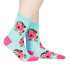 Sock It To Me - Women's Crew Socks - Snackin' Sloth