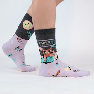 Sock It To Me Socks - Women's Crew - Purrrfessional