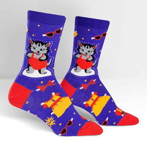 Sock It To Me - Women's Crew Socks - Dress Up Meow