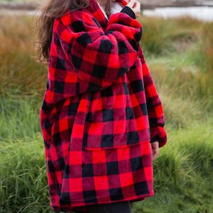 Moana Road - KIDS Mega Hoodie - Red Check