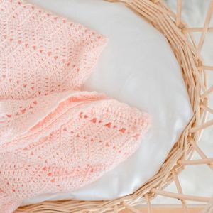 Handmade Crochet Baby Blanket - Peach