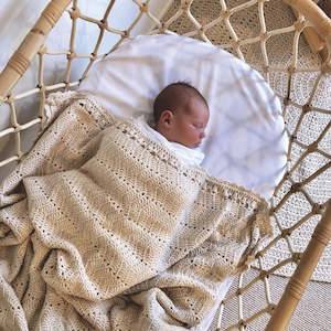 Handmade Crochet Baby Blanket - Vanilla