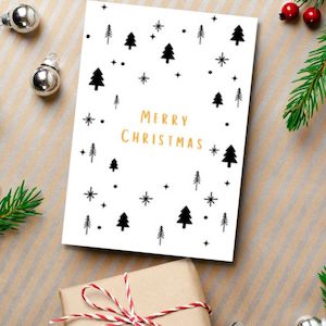 Christmas Greeting Card - Merry Christmas Trees