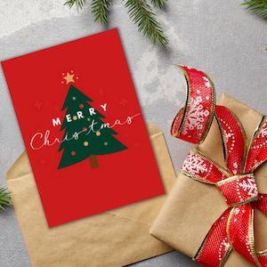 Christmas Greeting Card - Red Merry Christmas