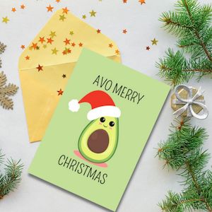 Christmas Greeting Card - Avo Merry Christmas