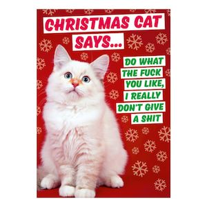 Christmas Greeting Card - Christmas Cat Says