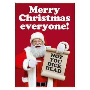 Christmas Greeting Card - Not you Dick Head