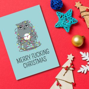 Christmas Greeting Card - Christmas Cat