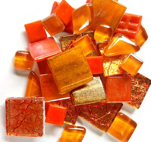 China, glassware and earthenware: Treasure Pack - Orange Glow FUNKY GLASS ART