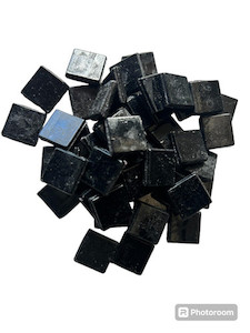 15x15 Glass Tile - Black FUNKY GLASS ART