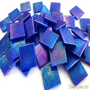 Iridescent Lapis 20x20 FUNKY GLASS ART