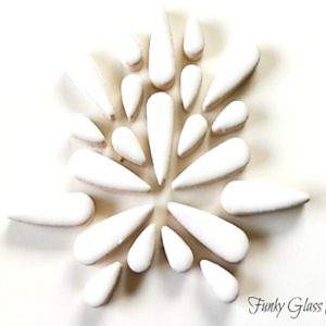 Ceramic Teardrops - White 100gms FUNKY GLASS ART