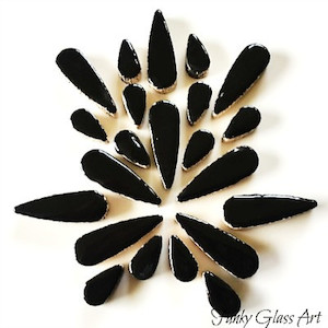 Ceramic Teardrops - Black 50gms FUNKY GLASS ART