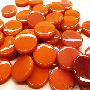 China, glassware and earthenware: Penny Rounds 18mm - Agent Orange Mix FUNKY GLASS ART