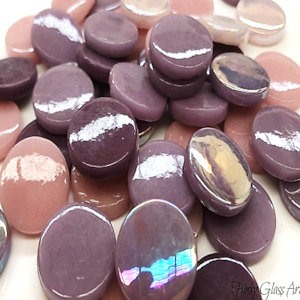 Penny Rounds 18mm - Purple Rain Mix FUNKY GLASS ART