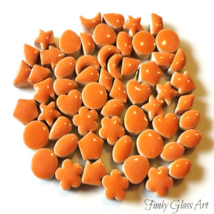 Mini Ceramic Charms Orange FUNKY GLASS ART