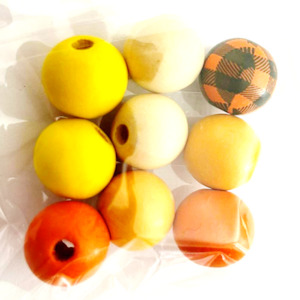 China, glassware and earthenware: Wooden Beads - Orange Mix FUNKY GLASS ART