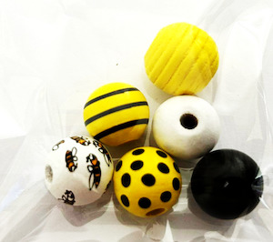 Wooden Beads - Bee Mix FUNKY GLASS ART