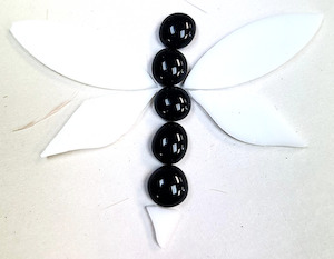 China, glassware and earthenware: Dragonfly - White FUNKY GLASS ART