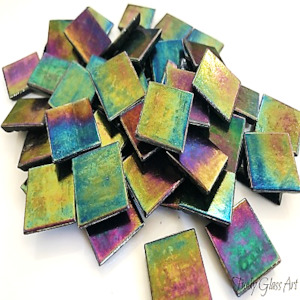 China, glassware and earthenware: Iridescent Blackberry 20x20 FUNKY GLASS ART