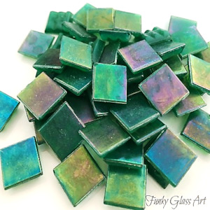 Iridescent Green 15x15 FUNKY GLASS ART