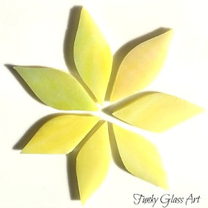 Stained Glass Small Petals Lemon Grass FUNKY GLASS ART