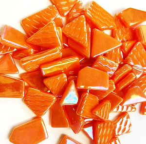 Glass Snippets - Iridised Orange FUNKY GLASS ART