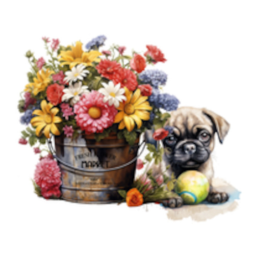 China, glassware and earthenware: Peeking Pug 2 FUNKY GLASS ART