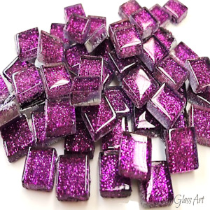 China, glassware and earthenware: Glitter 10x10 Grape - CLEARANCE FUNKY GLASS ART