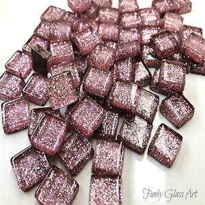 Glitter 10x10 Light Pink - CLERANCE FUNKY GLASS ART